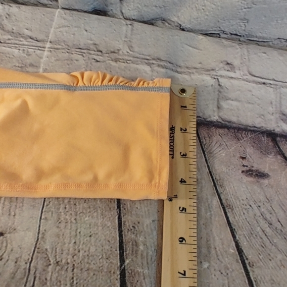 Free People Orange Active Ruched Cuff Leggings Reflective Large - Picture 8 of 10